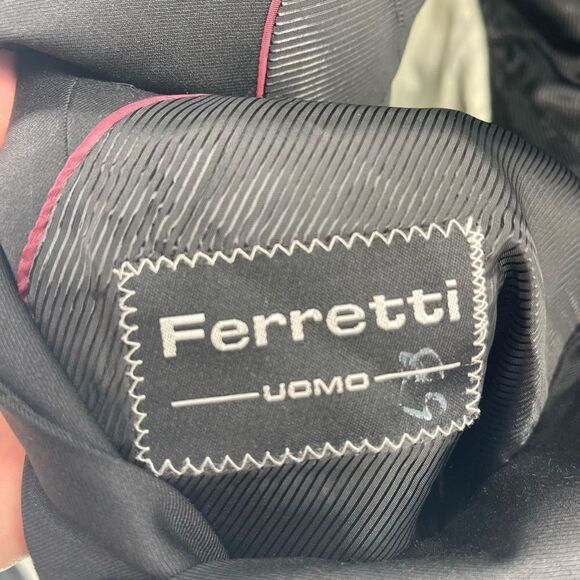 Ferretti Uomo wool Sport Coat Blazer Suit Jacket 3 Button Black Size 52 - 53 - Picture 8 of 12